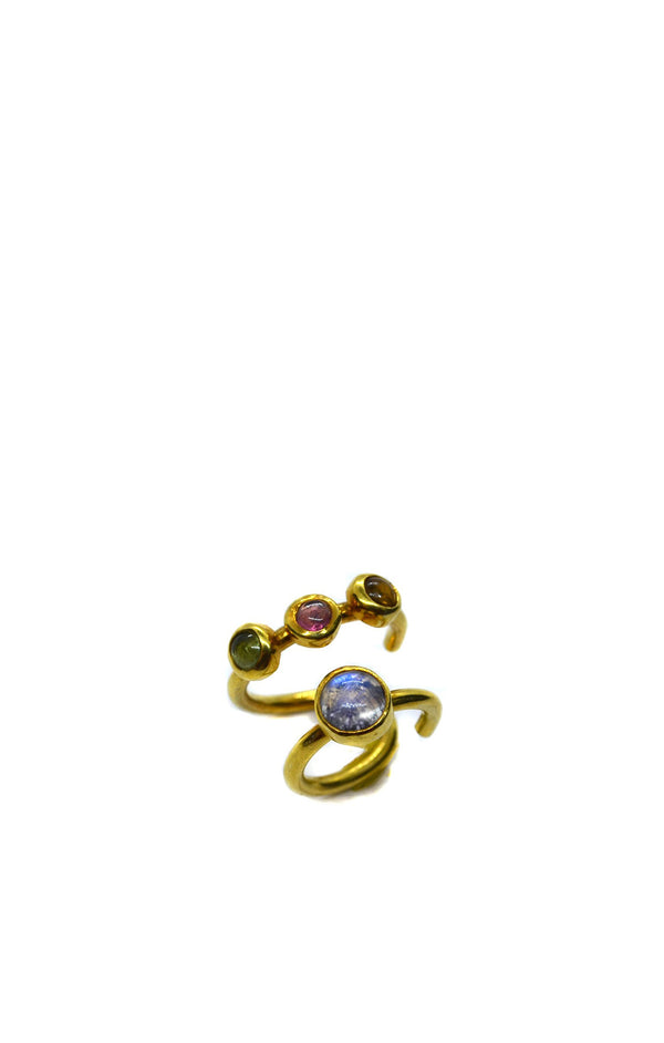 Details Gold Opal & Tourmalines Vine Ear cuff